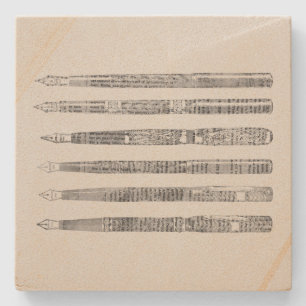 Antik-Füller-Zeitungsillustration Steinuntersetzer