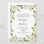 Antik Garten Weiße Blume Rahmen Hochzeit Einladung (Vorne/Hinten)