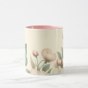 Antik gestalteter floraler/frühlingshafter Schmett Tasse