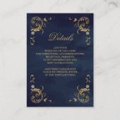 Antik Gold Frame Navy Blue Details Begleitkarte (Vorderseite)