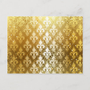 Antik,Gold,Lilienmuster,antik,vintage,chic,lustig Postkarte