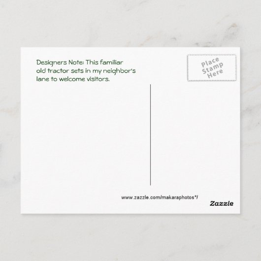 Antik-Green-Traktor-Postkarte - anpassen Postkarte (Rückseite)