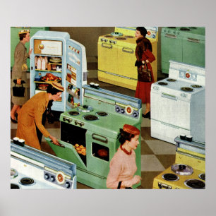 Antik-Haushaltsgeräte-Ausstellungsraum Geschäft Ei Poster