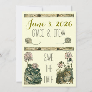 Antik inspirierte Wald-Save-the-Date-Hochzeitskart Save The Date