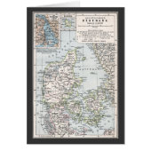 Antik Karte Dänemarks, Danmark in Dänisch, 1905 (Vorne)
