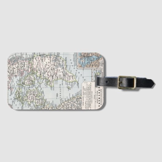 Antik Karte Dänemarks, Danmark in Dänisch, 1905 Gepäckanhänger (Vorderseite (Horizontal))