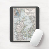 Antik Karte Dänemarks, Danmark in Dänisch, 1905 Mousepad (Mit Mouse)