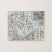 Antik Karte Dänemarks, Danmark in Dänisch, 1905 Puzzle (Horizontal)