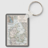 Antik Karte Dänemarks, Danmark in Dänisch, 1905 Schlüsselanhänger (Rückseite)