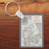 Antik Karte Dänemarks, Danmark in Dänisch, 1905 Schlüsselanhänger (Vorderseite)