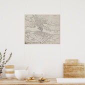 Antik Karte von Stockholm, Schweden Poster (Küche)