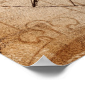 Antik-Kompass-Karte Poster (Ecke)