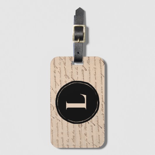 Antik-Letter-Monogram-Anfangsskript Gepäckanhänger (Vorderseite Vertikal)