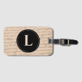Antik-Letter-Monogram-Anfangsskript Gepäckanhänger (Vorderseite (Horizontal))