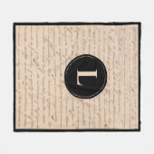 Antik Letter Monogram Black Initial Handwriting Fleecedecke (Vorderseite (Horizontal))