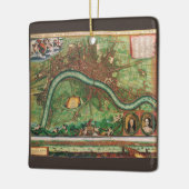 Antik London Street Map von Johannes de Ram, 1689 Keramikornament (Links)