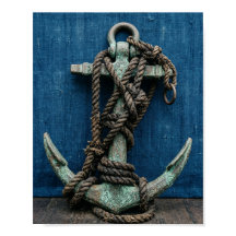 Antik-maritime Patina-Bronzeanker Gesamtansicht Fi