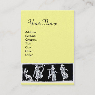 ANTIK MODE MONOGRAMM ,gold metallisch, gelb Visitenkarte