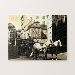 Antik Österreich Wien Dreimaderlhaus Fiaker Puzzle