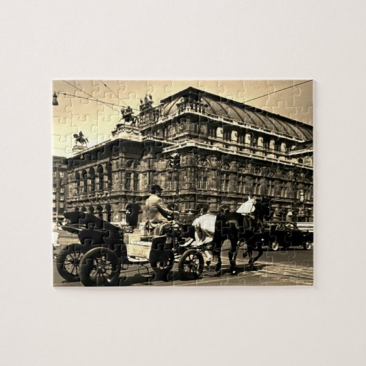Antik Österreich Wien Fiaker Staatsoper Oper Puzzle (Horizontal)