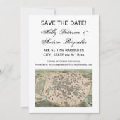 Antik Paris Karte, DIY BG V Save the Date Einladung (Vorderseite)