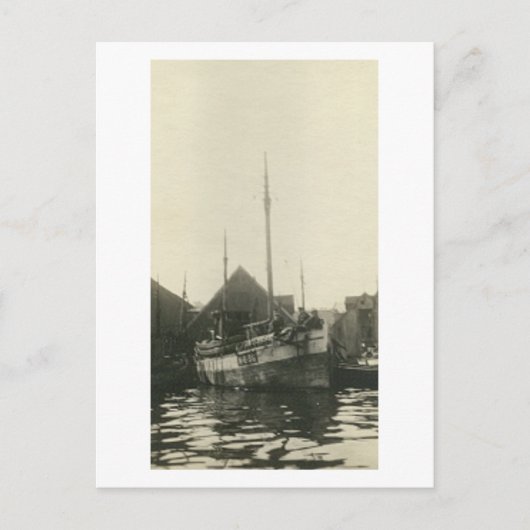Antik Real Foto Norwegische BootCrew Postkarte (Vorderseite)