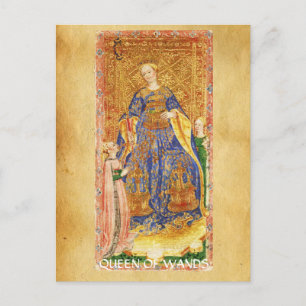 ANTIK RENAISSANCE TAROT / QUEEN DER STÄBE POSTKARTE