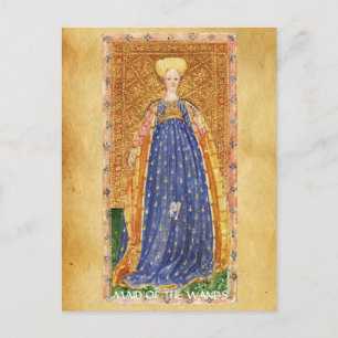 ANTIK RENAISSANCE TAROTS / MAGD DER STÄBE POSTKARTE