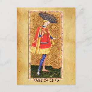 ANTIK RENAISSANCE TAROTS / PAGE DER KELCHE POSTKARTE