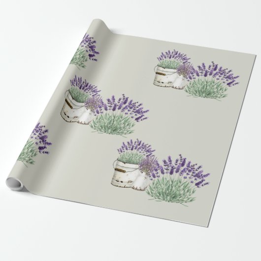 Antik Rustikal Lavendel Neutral Geschenkpapier (Ungerollt)