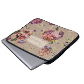 Antik-rustikale Blumenelemente Laptopschutzhülle (Vorne Knopf)