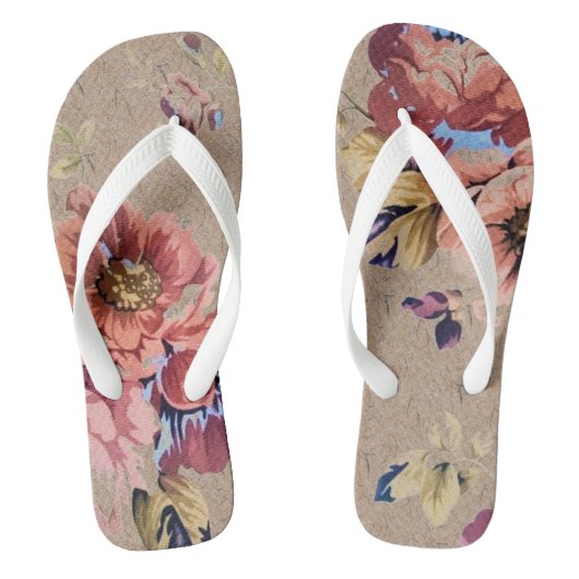 Antik-rustikale Blumenmuster Badesandalen (Fußbett)