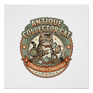 Antik-Sammler-Katze Antik-Sammler-Katze Vintag Poster