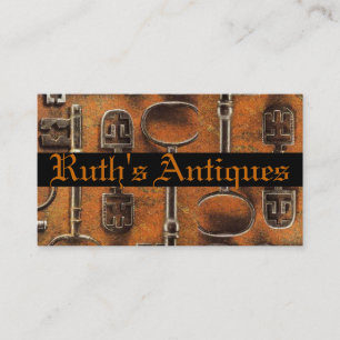 Antik-Schlüssel-Händler-Geschäft Laden Vintage Visitenkarte