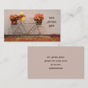 Antik-Shop Vintage Rustikale Land Blumen Fahrrad Visitenkarte