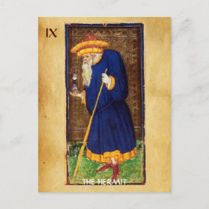 ANTIK TAROTKARTEN DER RENAISSANCE 9 / DER EINSIEDL POSTKARTE