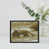 Antik Traktor Postkarte (Stehend Vorderseite)
