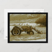 Antik Traktor Postkarte (Vorne/Hinten)