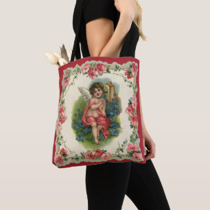 Antik-Valentinstag-viktorianischer Cherub auf Tele Tasche