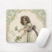 Antik Valentinstag, viktorianisches Mädchen mit Ro Mousepad (Mit Mouse)