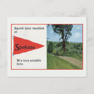 Antik Verbringen Sie Ihren Urlaub in Spokane WA Postkarte