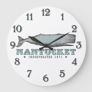 Antik viktorianischer Wal Nantucket MA Inc 1671 Große Wanduhr