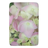 Antik Weiß und Dusty Pink Hydrangea Petals Badematte (Vorderseite Vertikal)