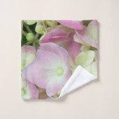 Antik Weiß und Dusty Pink Hydrangea Petals Badhandtuch Set (Waschlappen)