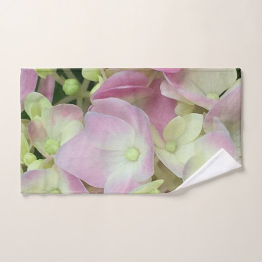 Antik Weiß und Dusty Pink Hydrangea Petals Badhandtuch Set (Handtuch)