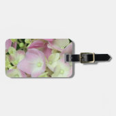 Antik Weiß und Dusty Pink Hydrangea Petals Gepäckanhänger (Vorderseite horizontal)