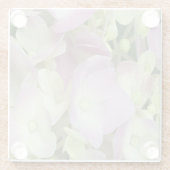 Antik Weiß und Dusty Pink Hydrangea Petals Glasuntersetzer (Rückseite)