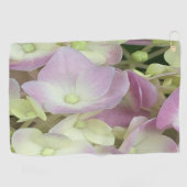 Antik Weiß und Dusty Pink Hydrangea Petals Golfhandtuch (Horizontal)