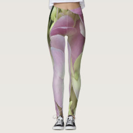 Antik Weiß und Dusty Pink Hydrangea Petals Leggings
