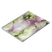 Antik Weiß und Dusty Pink Hydrangea Petals Notizblock (Linke Seite)